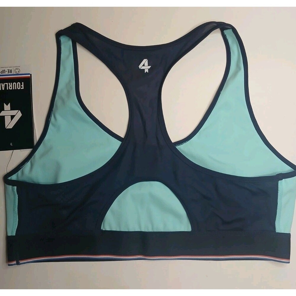 4 FOURLAPS Womens Sports Bra Sz L Lot Of 3 Fuchsia Coral Aqua NWT $184 - Picture 9 of 16